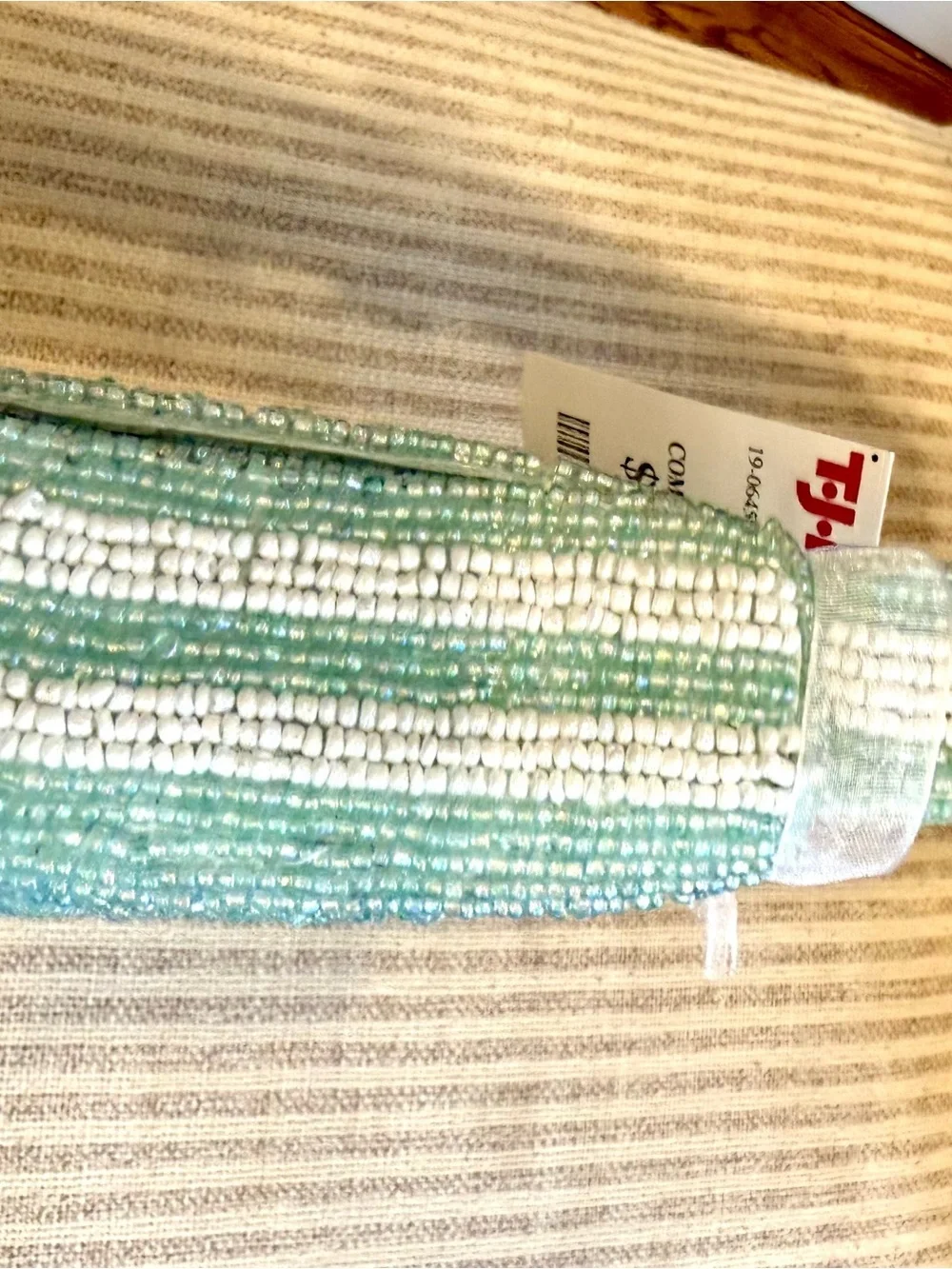 Made in India Light Blue Beaded Sailboat Shoulder Bag